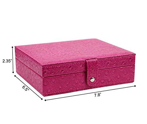 decore Bay 7 Day Pill Box Medication & Prescription Storage Organizer with Leather Travel Case (Fuchsia Pink)