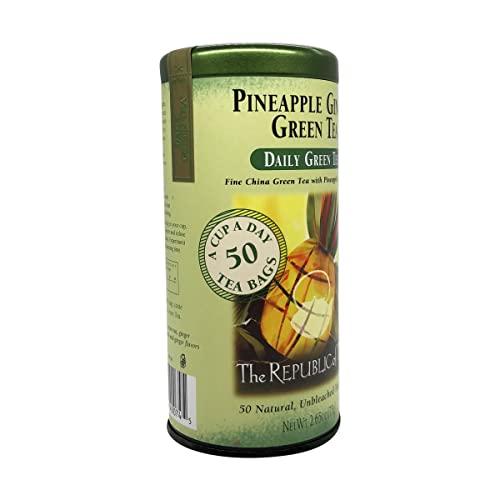 The Republic of Tea The Republic of Tea – Pineapple Ginger Daily Green Tea, 50 Tea Bag Tin