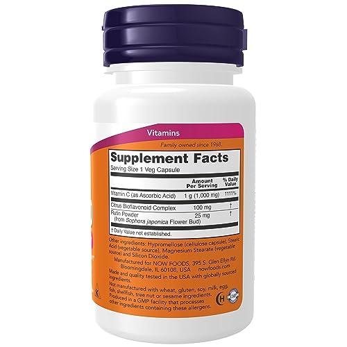 NOW NOW Supplements, Vitamin C-1,000 with Rose HIPS & Bioflavonoids, Antioxidant Protection*, 30 Veg Capsules