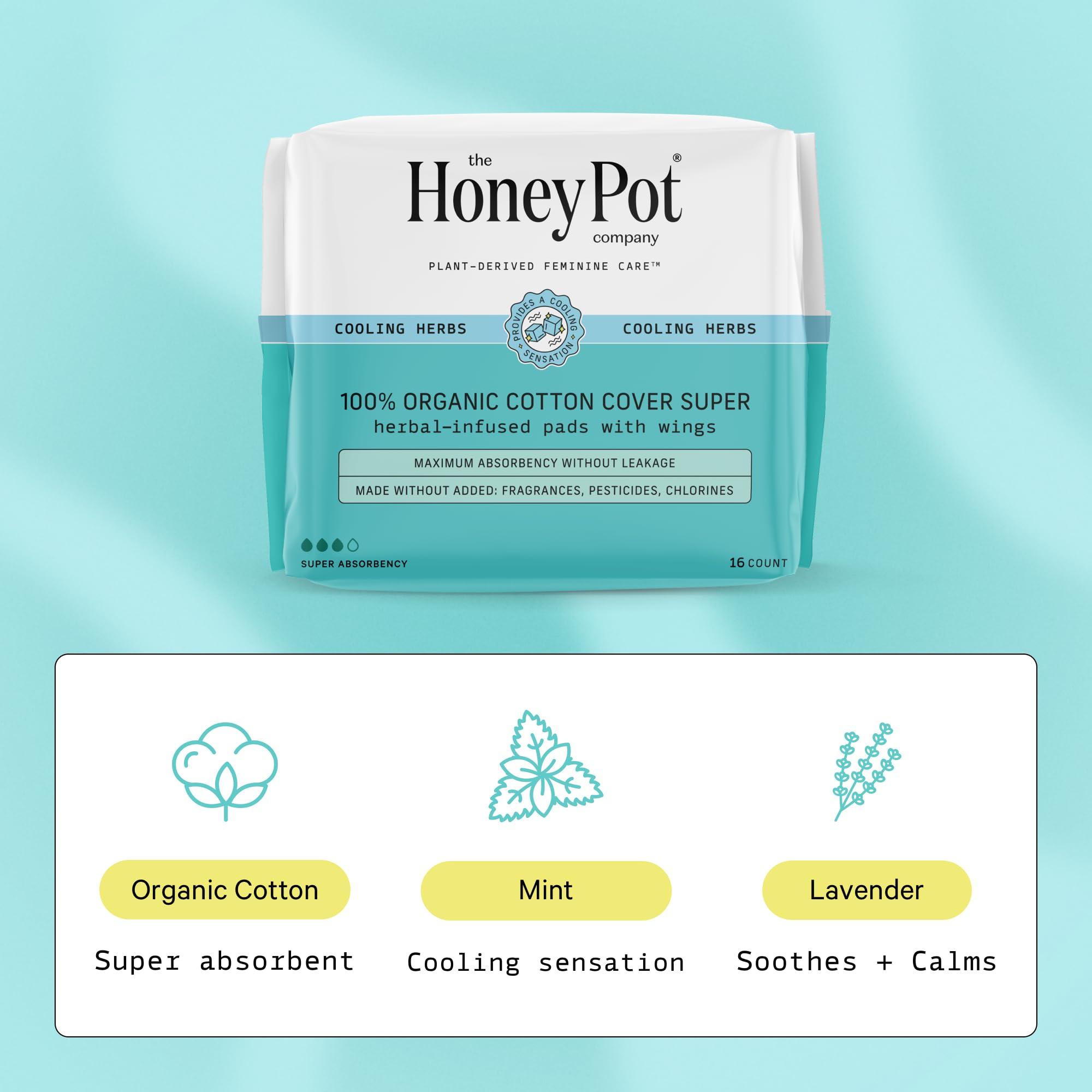 The Honey Pot Company The Honey Pot Company - Super Pads & Coconut Shea Body Cleanser Bundle - Herbal Infused Sanitary Pads for Women - Hydrating Body Wash to Moisturize & Cleanse Skin - Feminine Care - FSA & HSA Eligible