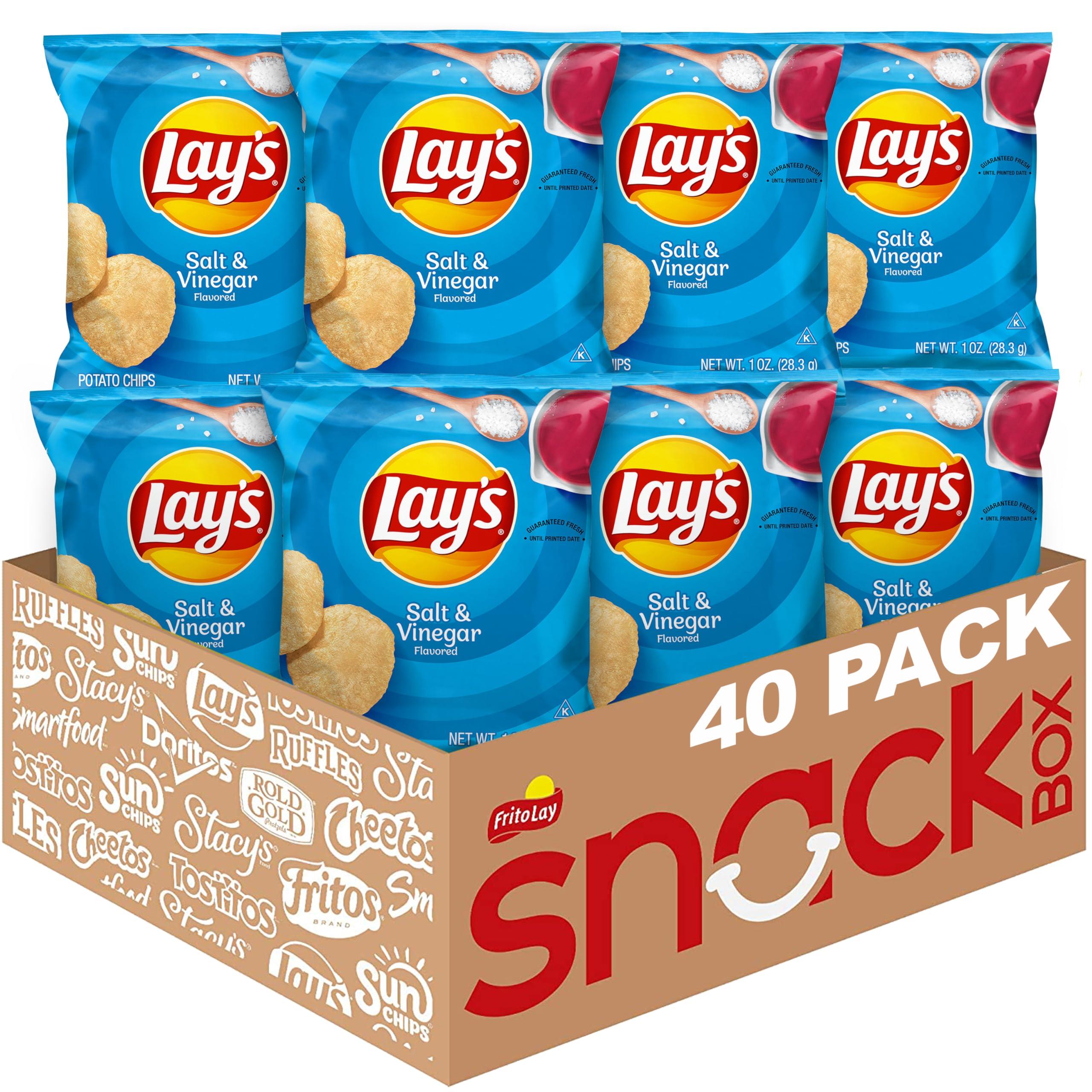 Lay's Lay\'s Salt & Vinegar Flavored Potato Chips, (40 Count)