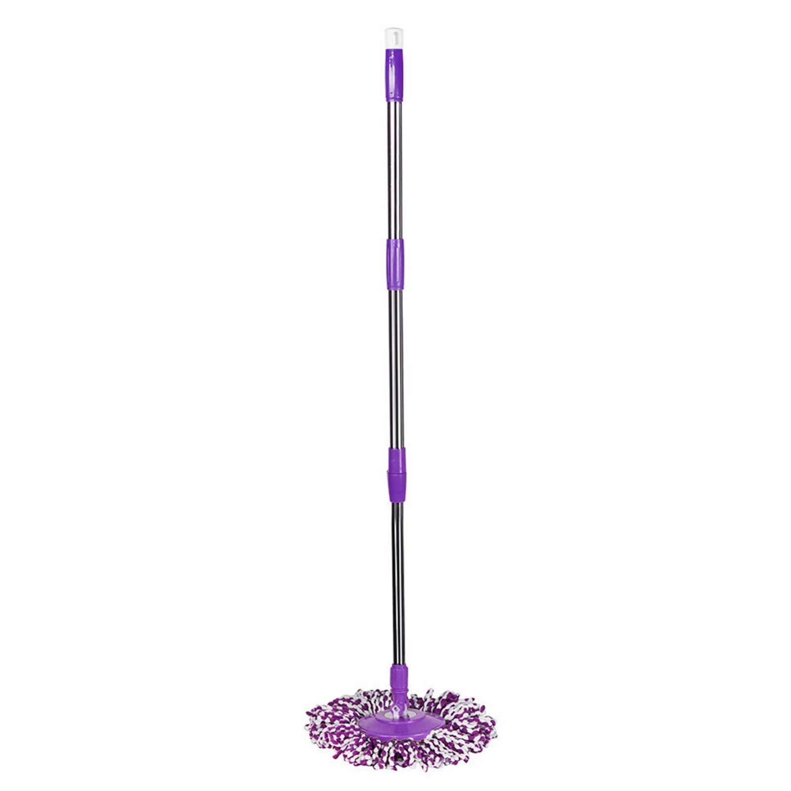 Bonlting Spin Mop Replacement Heads 304 Stainless Steel Spin Mop Pole Handle Replacement Home Office Floor Cleaning Scraper Tool Kit - Purple