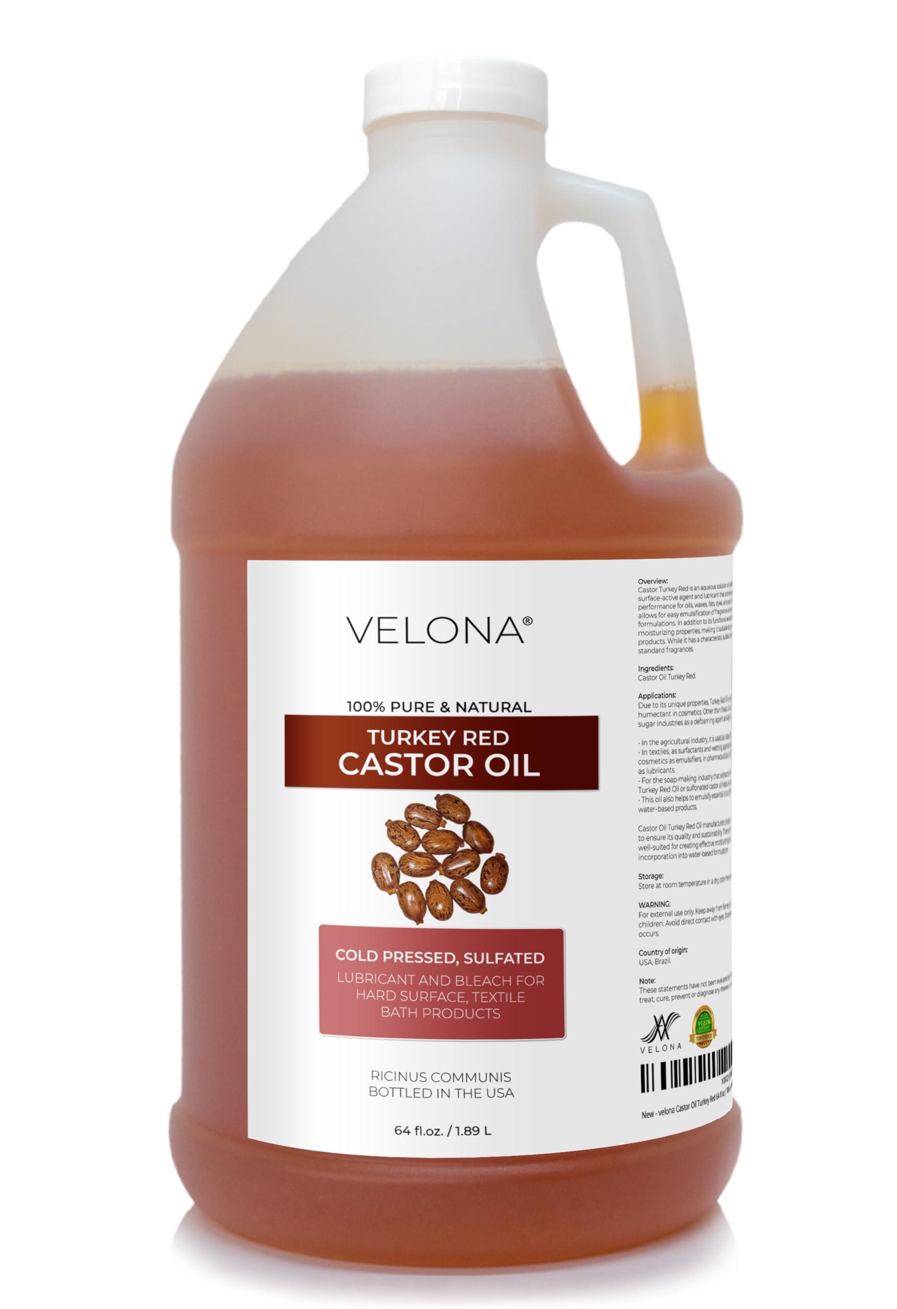 velona velona Castor Oil Turkey Red 64 oz | 100% Pure and Natural Carrier Oil | Cold Pressed | Hair, Body and Skin Care | Use Today - Enjoy Results