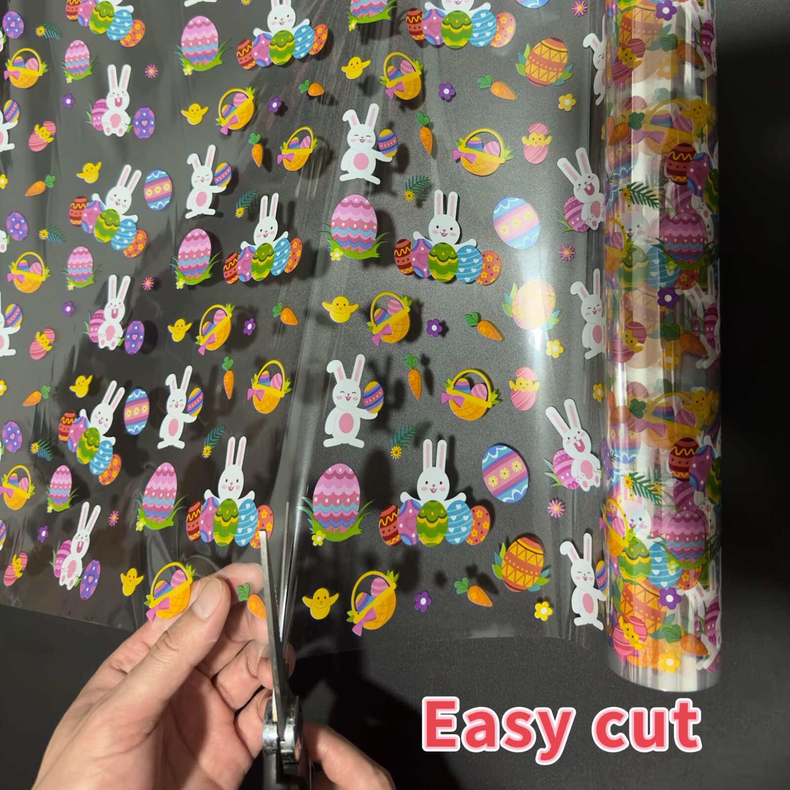 shareluck shareluck 100ft Easter Cellophane Wrap - Easter Cellophane Wrapping paper for Gift Baskets, Treat-Easter Design & Eggs Cellophane. (100ft Long x 16 Wide)