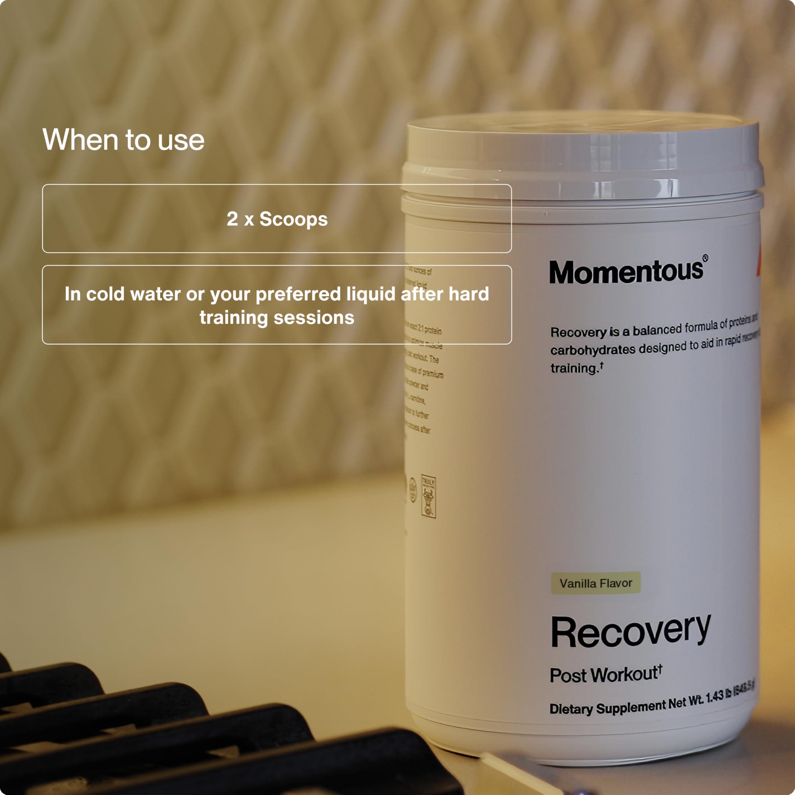 Momentous Momentous Recovery Grass-Fed Whey Protein Powder - 20g Post-Workout Whey Isolate Protein - NSF Certified, Gluten-Free, 15 Servings, Vanilla - Packaging May Vary