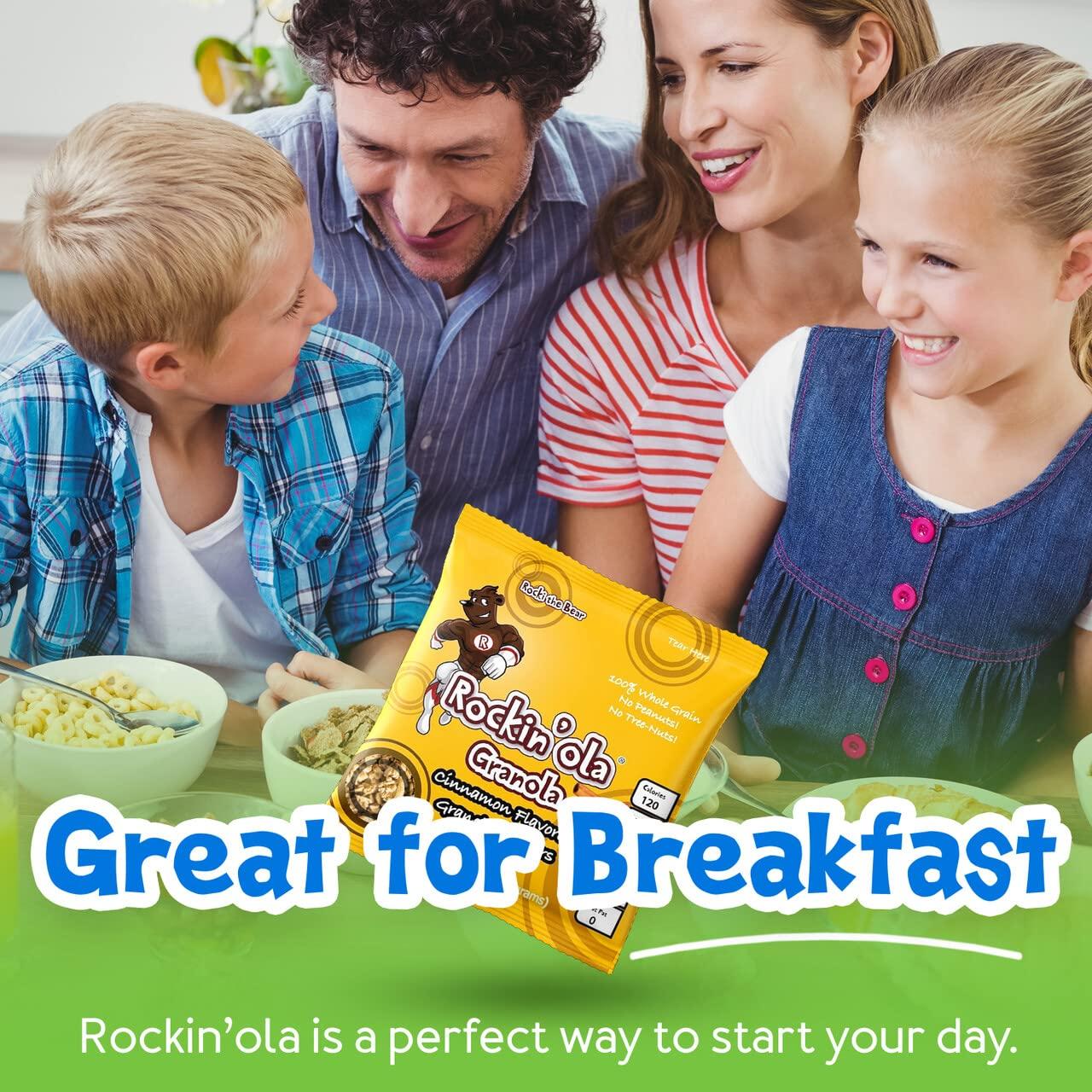 R ROCKIN' OLA Rockin Ola Protein Granola Clusters, Quick Breakfast Snack, Allergen Free, No Artificial Flavors, Colors or Preservatives, On-The-Go Healthy Snack Packets (25 Count, Protein Granola)