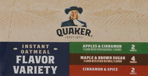 Quaker Quaker Instant Oatmeal, 4 Flavor Variety Pack, 1.51oz Packets (8 Pack)