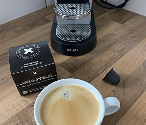 BLACK INSOMNIA COFFEE COMPANY X Black Insomnia Smooth Roast Coffee Pods, The Strongest Coffee in The World, Nespresso Original Compatible Coffee Pods, 100% Home Compostable x 60