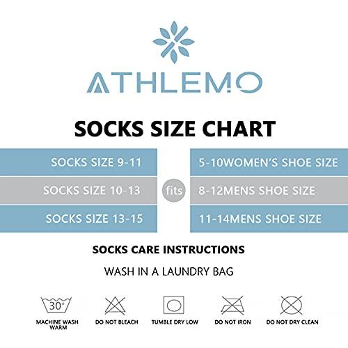 Athlemo Athlemo Diabetic Socks for Men & Women, No-Binding Knee High Socks 4 Pairs, Cushioned Sole & Seamless Toe, Soft Breathable Extra Wide Diabetic Socks