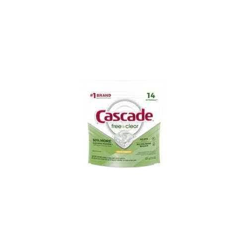 Cascade Cascade Free & Clear Dishwasher Pods, ActionPacs Dishwasher Detergent Tabs, Lemon Essence Scent, 14 Count
