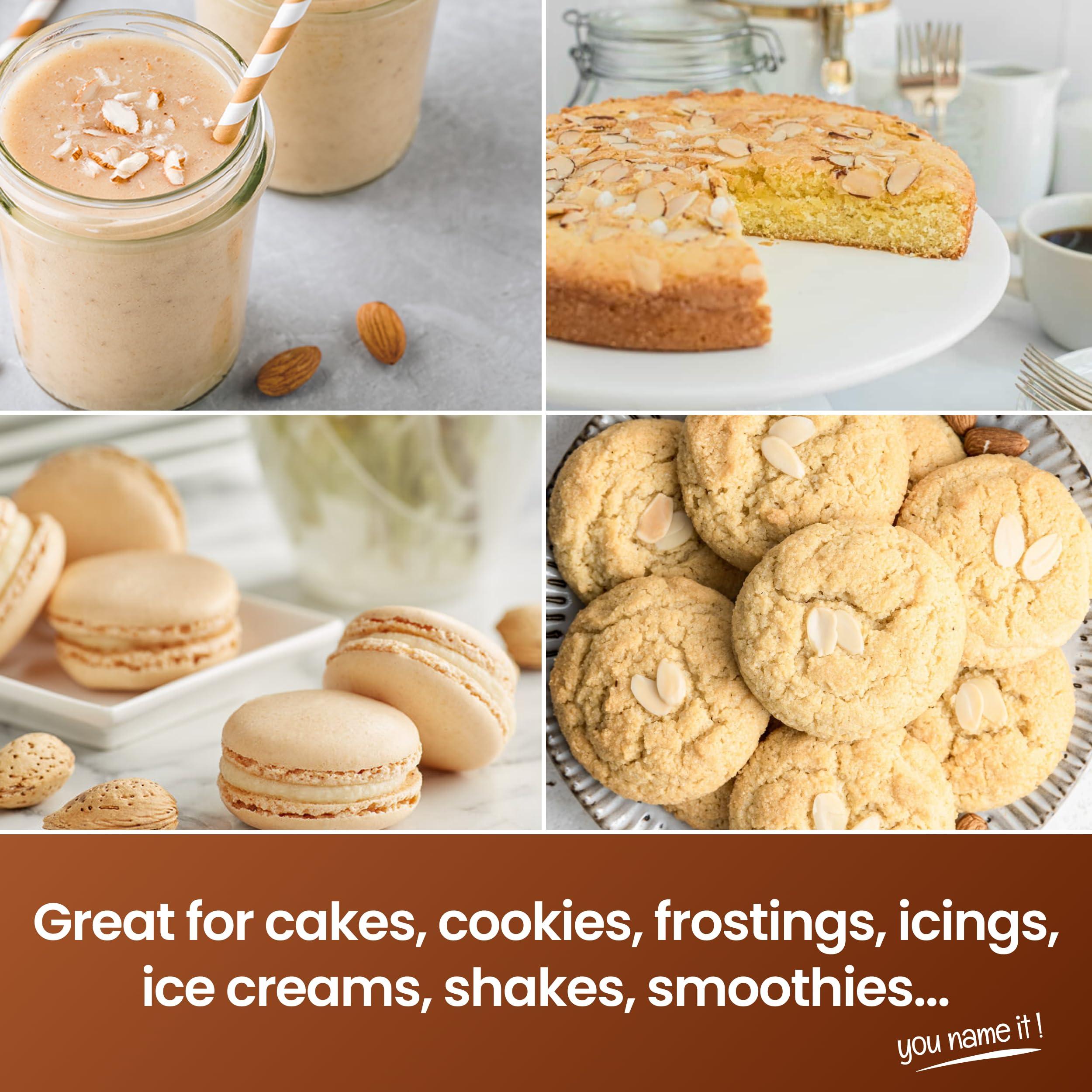 LorAnn Oils LorAnn Almond Bakery Emulsion, 4 oz - Intense Almond Flavor Extract for Baking, Cookies, Bars, Frosting, Ice Cream, Pies, Smoothies and Beverage - Gluten Free, Vegan, Sugar Free, Nut Free