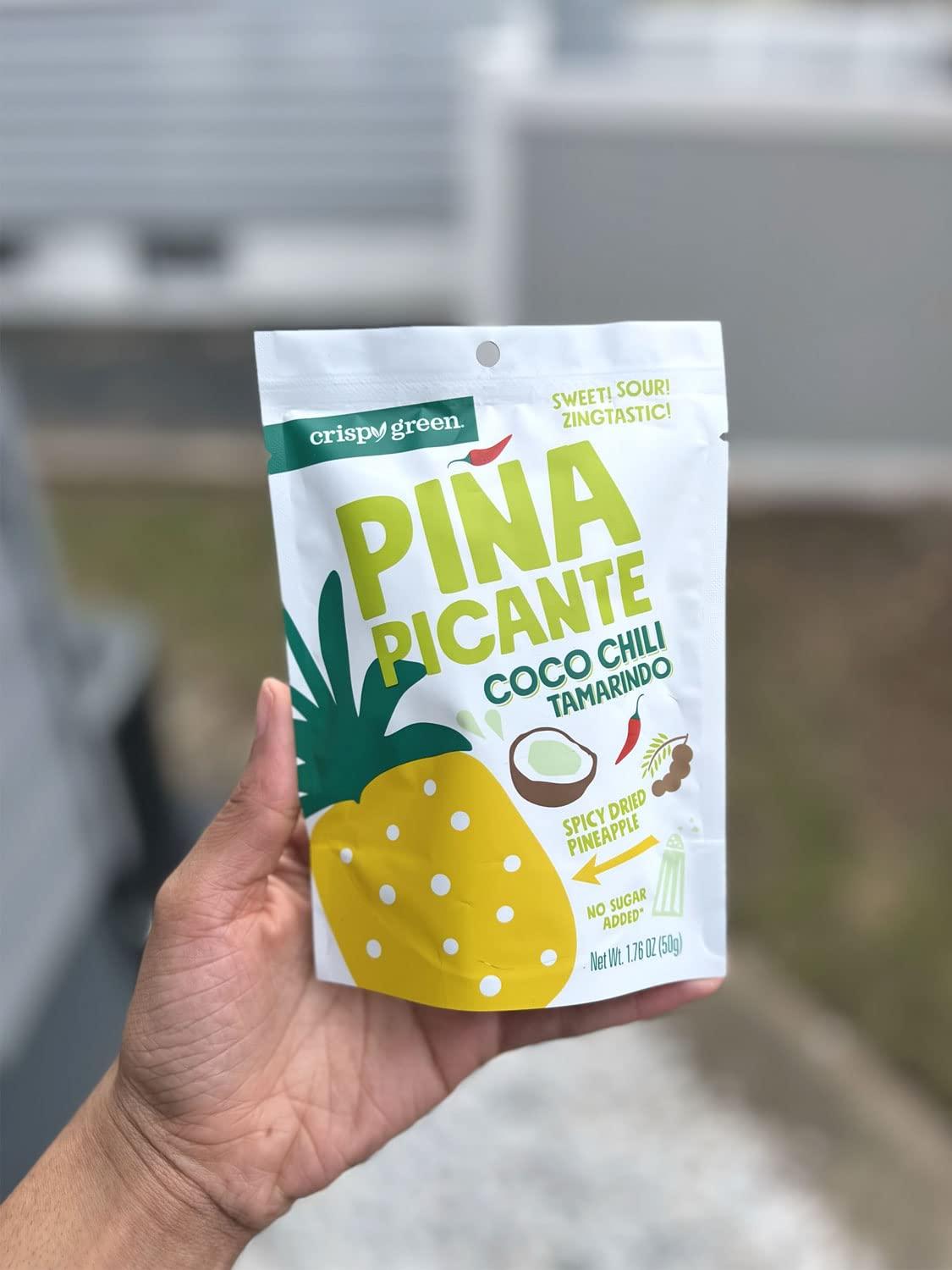 Crispy Green Crispy Green Pia Picante, Coco Chili Tamarindo Dried Pineapple, Healthy Real Fruit Snacks, 1.76 Ounce, 12 Single Serve Bags