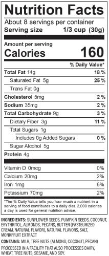 NuTrail NuTrail Nut Granola Cereal, Honey Nut, No Sugar Added, Keto, Low Carb, Gluten Free, Grain Free, Healthy Breakfast 8 oz. 6 Count