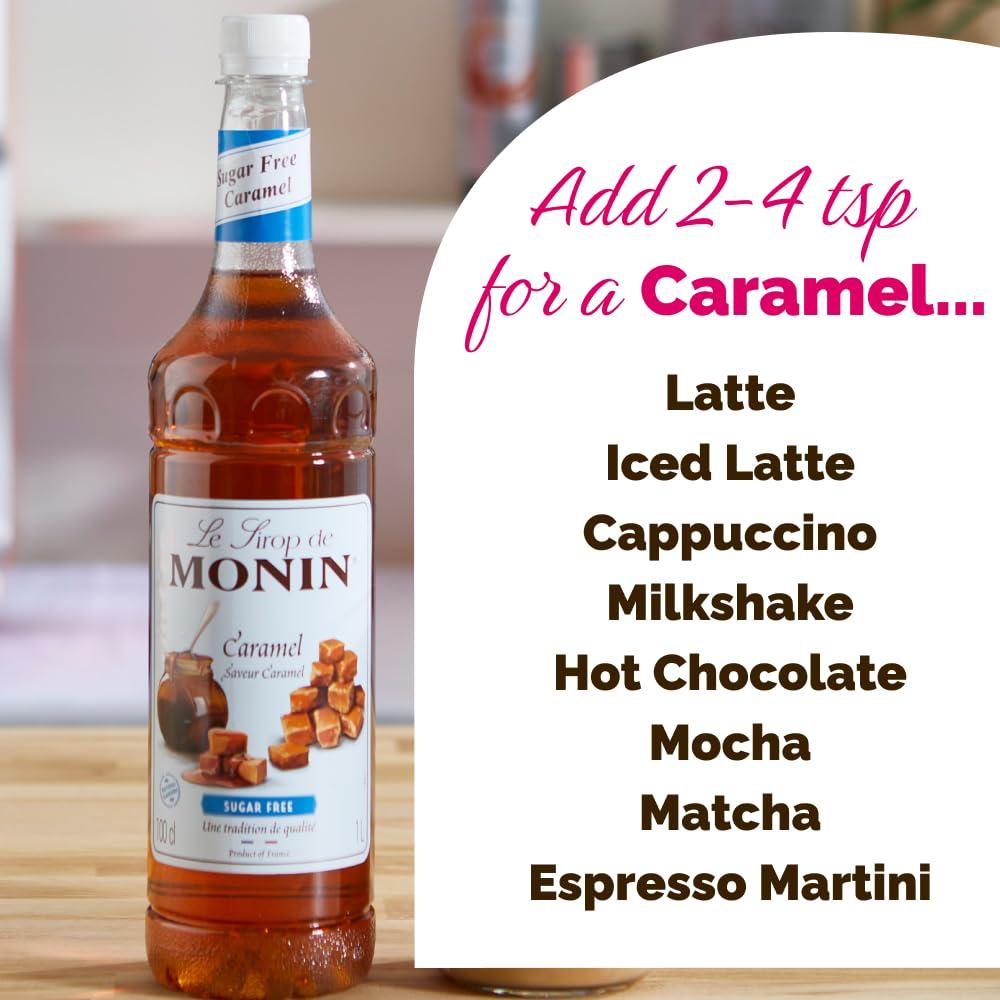 Mixes, Purees & Syrups Monin Premium Caramel Sugar Free Syrup, 1L
