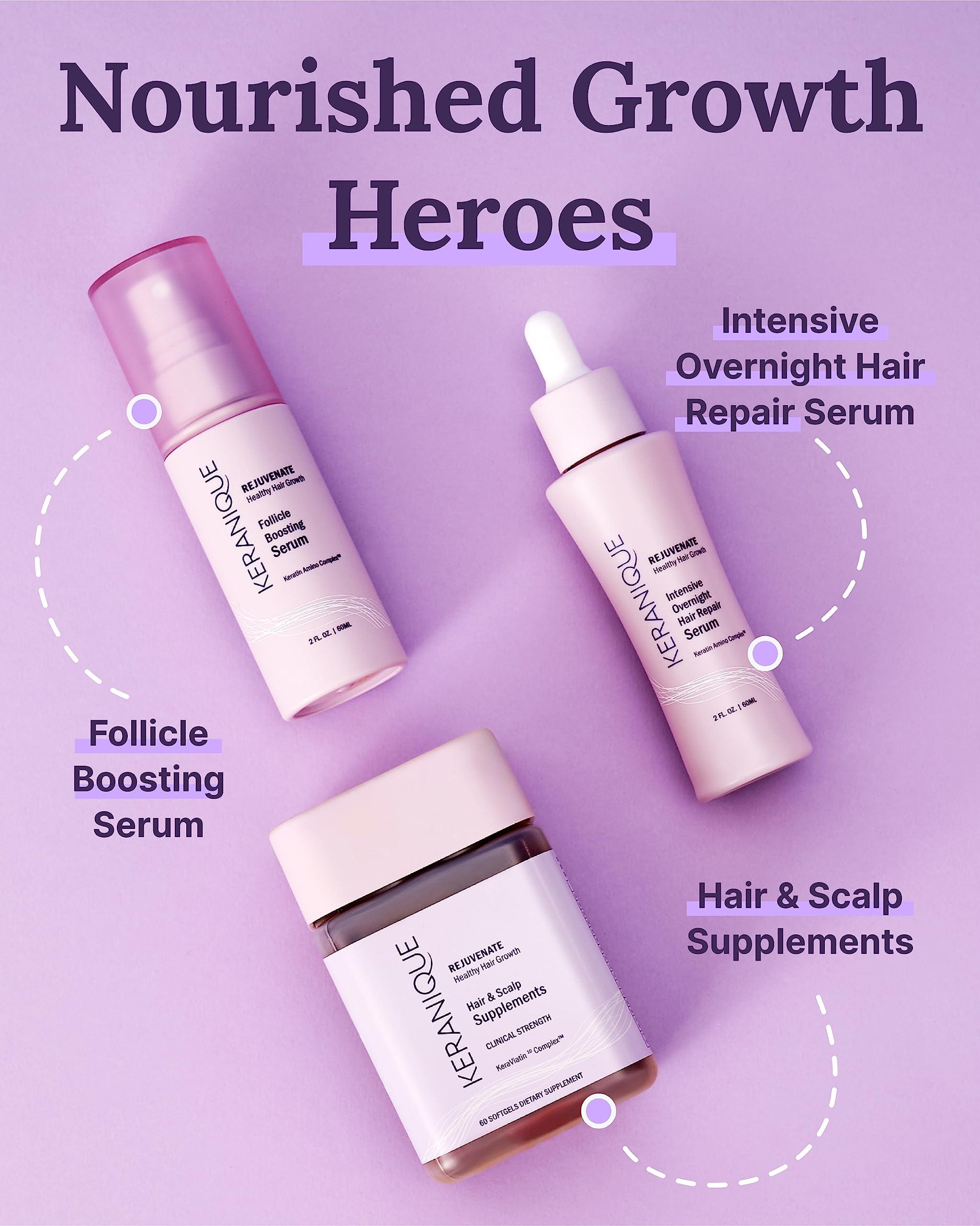 Keranique Keranique Hair & Scalp Supplements - Promote Strength and Growth Best for Thinning Nourish Your with Biotin, Vitamin B, More Vital Nutrients Keraviatin