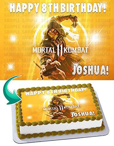 Cakecery Cakecery Mortal Kombat 11 Edible Cake Image Topper Personalized Birthday Cake Banner 1/4 Sheet