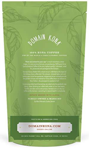 Domain Kona Gourmet Coffee 100% Kona Coffee – Whole Bean, Dark roast, Single estate gourmet coffee, 16 ounces, Ships direct from Domain Kona, farm fresh