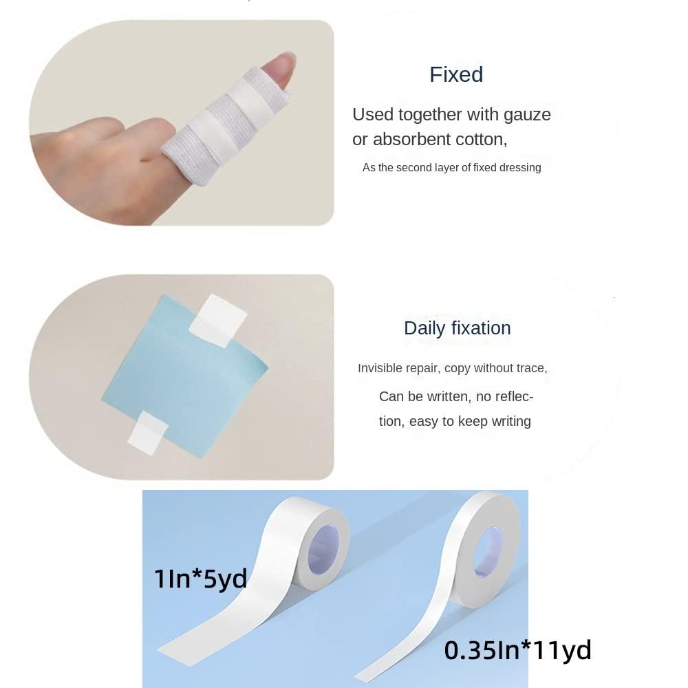 Bolesen 1\" X 5yd Surgical Tape Medical Tape 3 Rolls Waterproof Breathable Adhesive Hypoallergenic First Aid Tape for Sensitive Skin for Wound Care - with Self Sealing (0.35In*11yd)