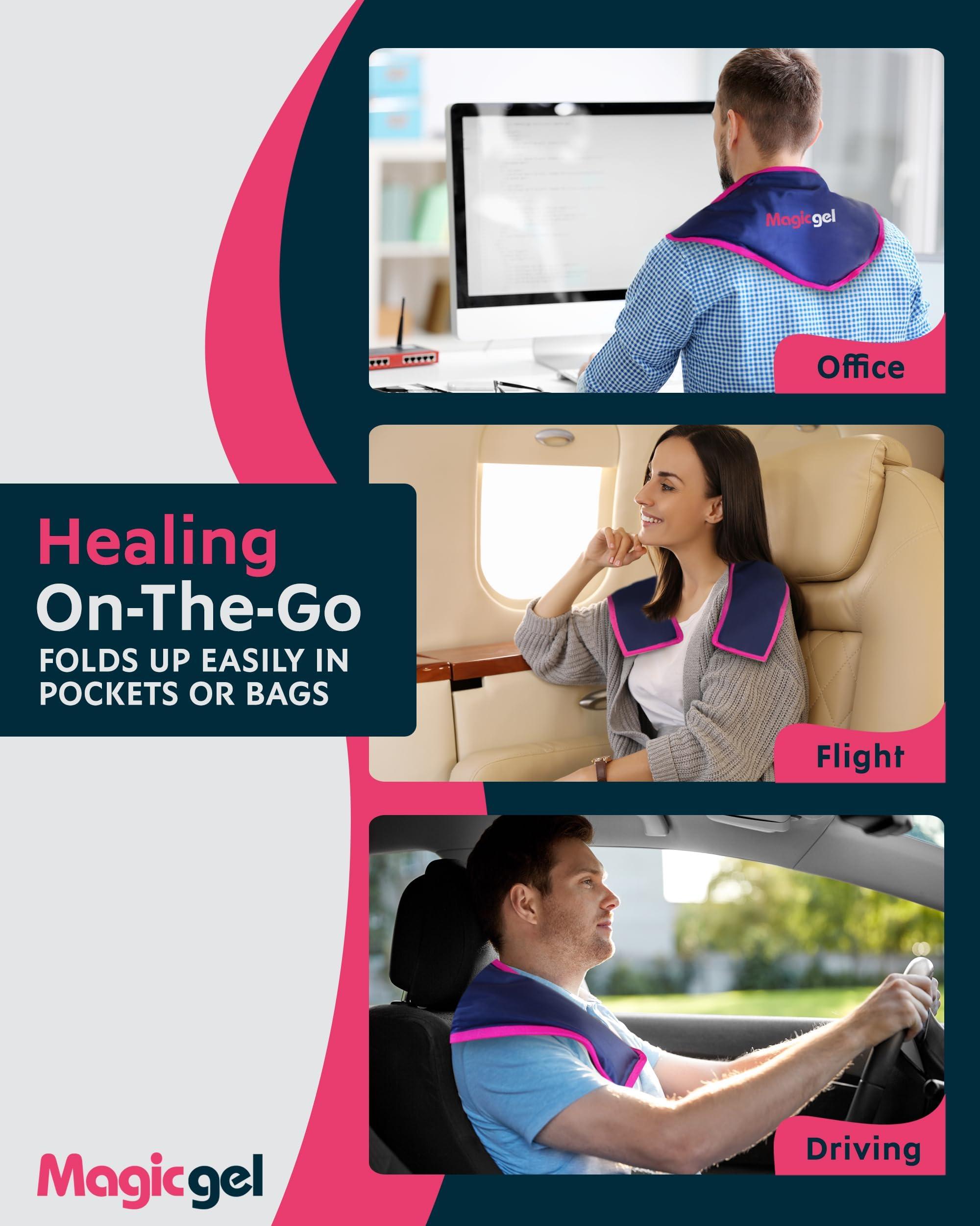Magic Gel Magic Gel Neck Ice Pack - Reusable Cold Wrap for Neck, Shoulders and Back - Soft and Flexible Freezer Pack for Icing Neck, Shoulder, Upper Body Muscles - Stays Cool for 25 Minutes
