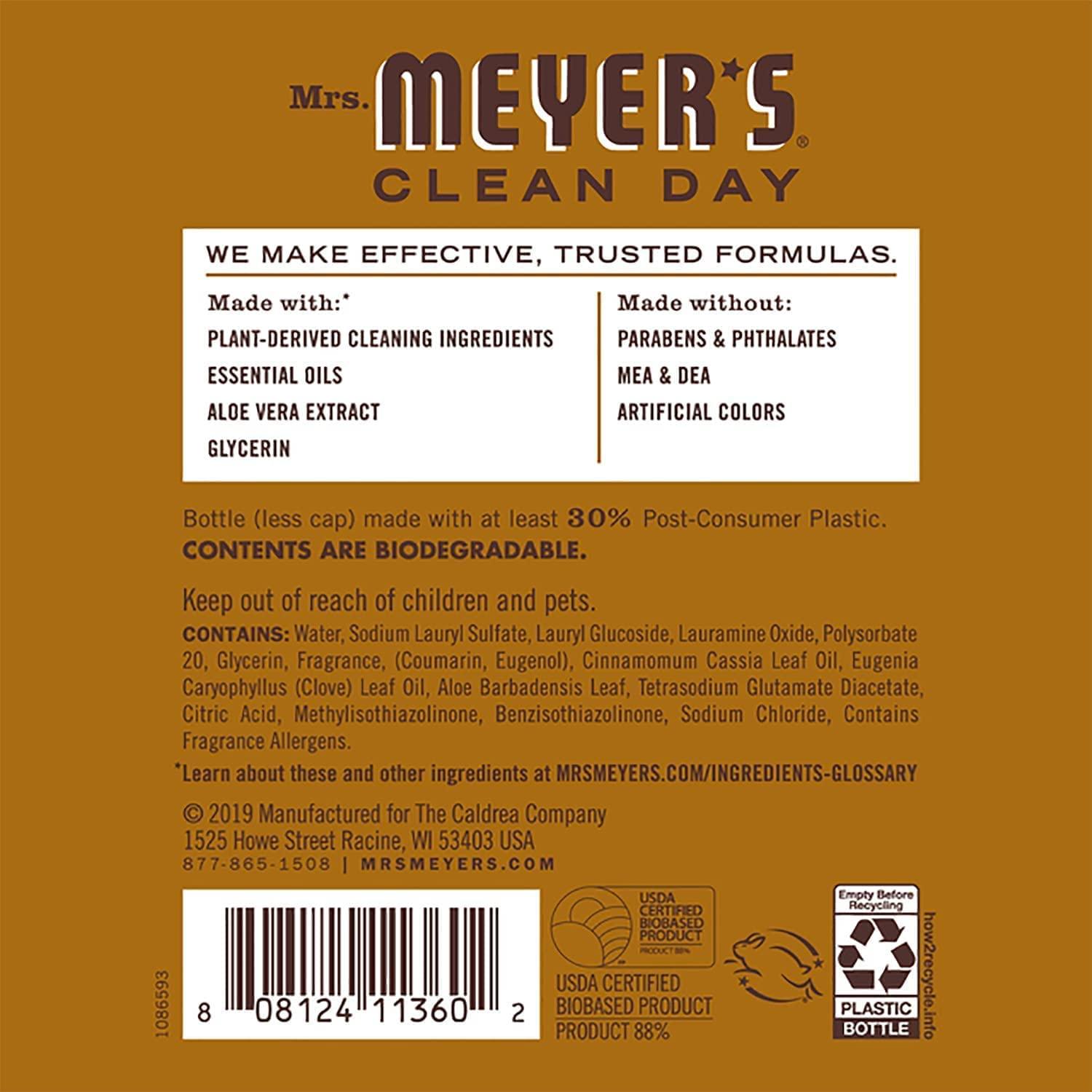 MRS. MEYER\'S CLEAN DAY Mrs. Meyer\'s Acorn Spice Kitchen Set Variation, Includes, 1 Hand Soap, 1 Dish Soap, and 1 Multi Surface Cleaner 3 ct.