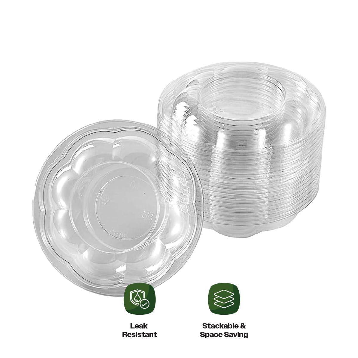 CIAO! CIAO! 18 oz Clear PET Fruit and Salad Bowl with Rose Dome Lid (150/case)