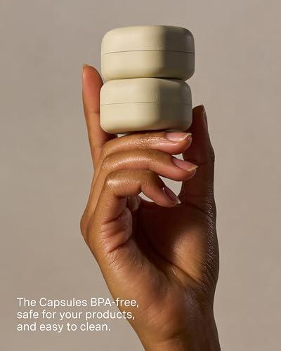 Cadence Cadence Travel Containers - Pill Case Set - Magnetic Travel Capsules - A Daily Pill Box for Supplements & Vitamins - Contains 7 Flex Mediums (0.56oz) with Labels for Everyday of The Week - Charcoal