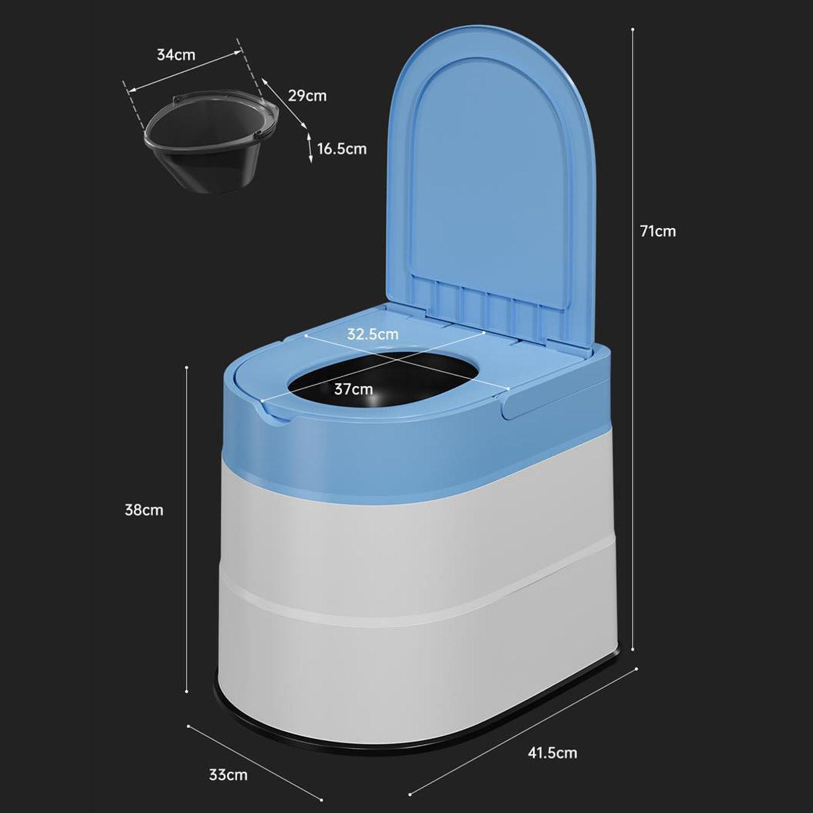 JATIBOSH Raised Toilet Seat with Handles Up to 500 Lbs, Elevated Handicap Toilet Seat Riser for Seniors Waterproof, Non Slip, Stand Alone Toilet Safety Frame, Fit Any Toilet, Blue
