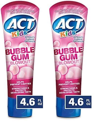 ACT ACT Kids Anticavity Fluoride Toothpaste 4.6 oz. Bubble Gum Blowout (Pack of 2)
