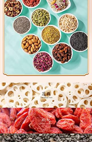 wa sai luo Tremella fuciformis soup Instant Lotus Root Starch Soup Chinese Snacks nut and Lotus Root Powder Breakfast ?Meal substitute powder 500g/ can (Rose Chia Seed Lotus Root Powder,1 can)