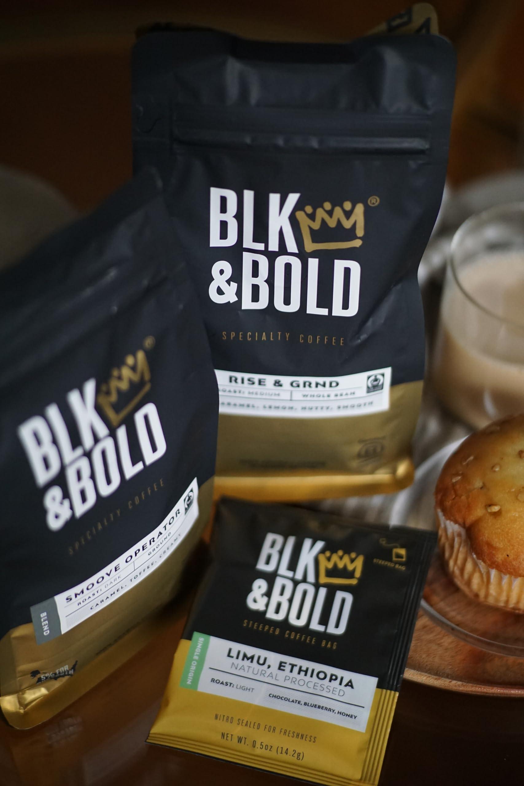 BLK & Bold BLK & Bold Ground Coffee, Smoove Operator Premium Dark Roast, 100% Arabica Beans, 12 oz Bag