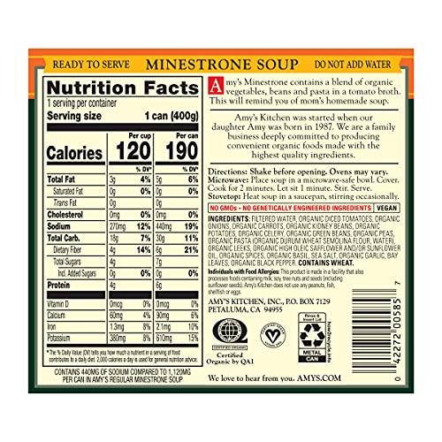 Amy's Amy's Organic Soups, Light in Sodium Minestrone, 14.1 Ounce