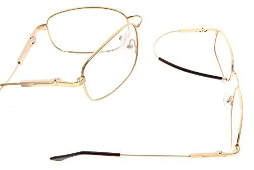 Eyekepper Eyekepper 97% Blue Light Blocking Reading Glasses-Better Sleep Computer Readers-Mens Womens Memory Titanium, Dark Orange Tinted Lens(Gold, 1.50)