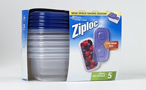 SC Johnson SC Johnson Ziploc Container, Small Rectangular, 5 ct