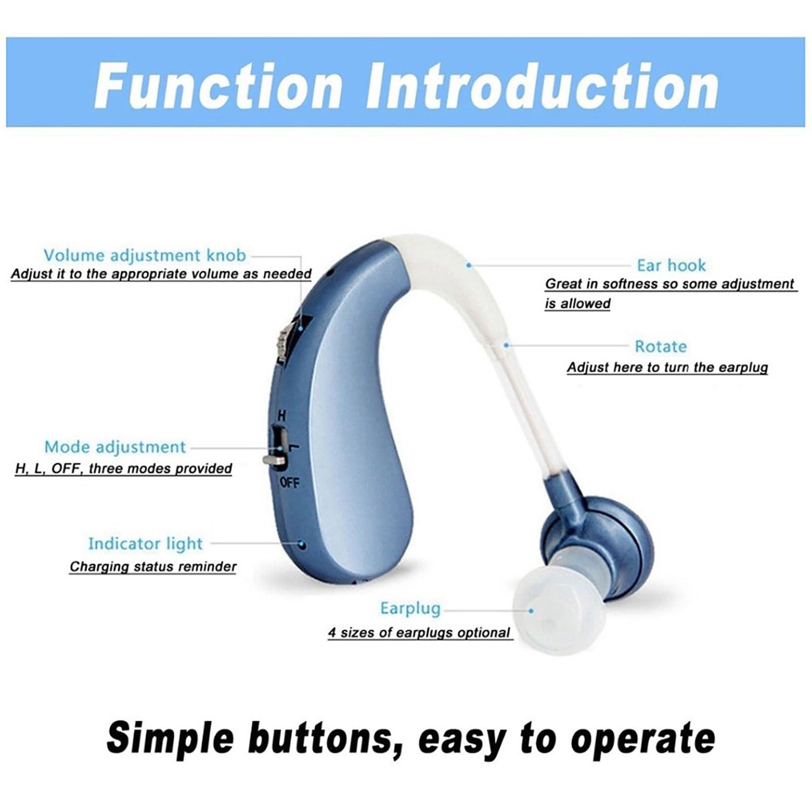 Generic Heasouls Hearing Aid, Heasouls Rechargeable Hearing Aids for Seniors, Nebroo Hearing Aids for Seniors, Hearing Amplifiers for Seniors Wireless, Ear Aids for Hearing Elders (2pcs Black)