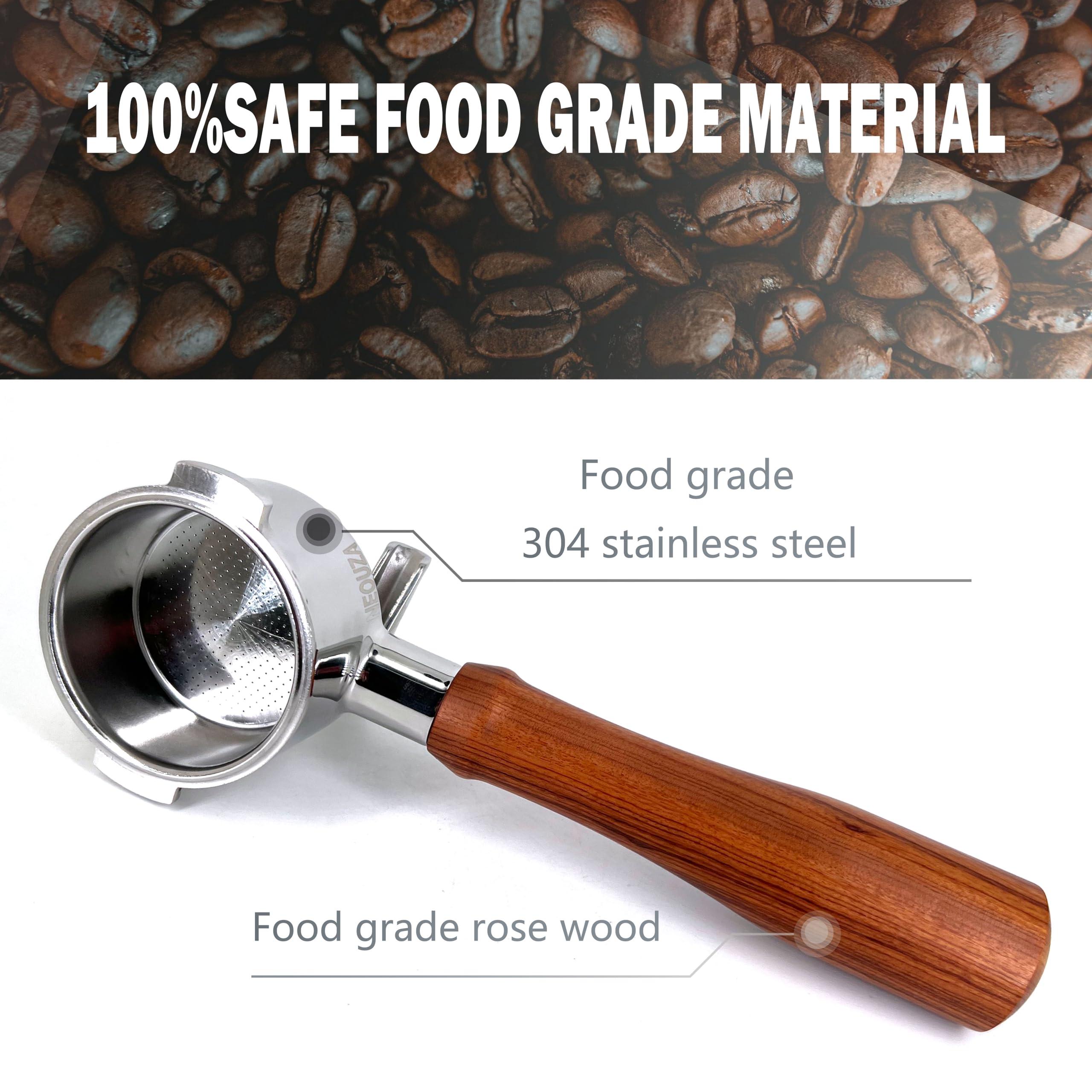 NEOUZA NEOUZA Espresso Portafilter 51mm Compatible with DeLonghi Stilosa ECP31.21 ECP33.21 ECP35.31 Coffee Machine Non-pressurized Basket, Double Spouts (2 Ears)