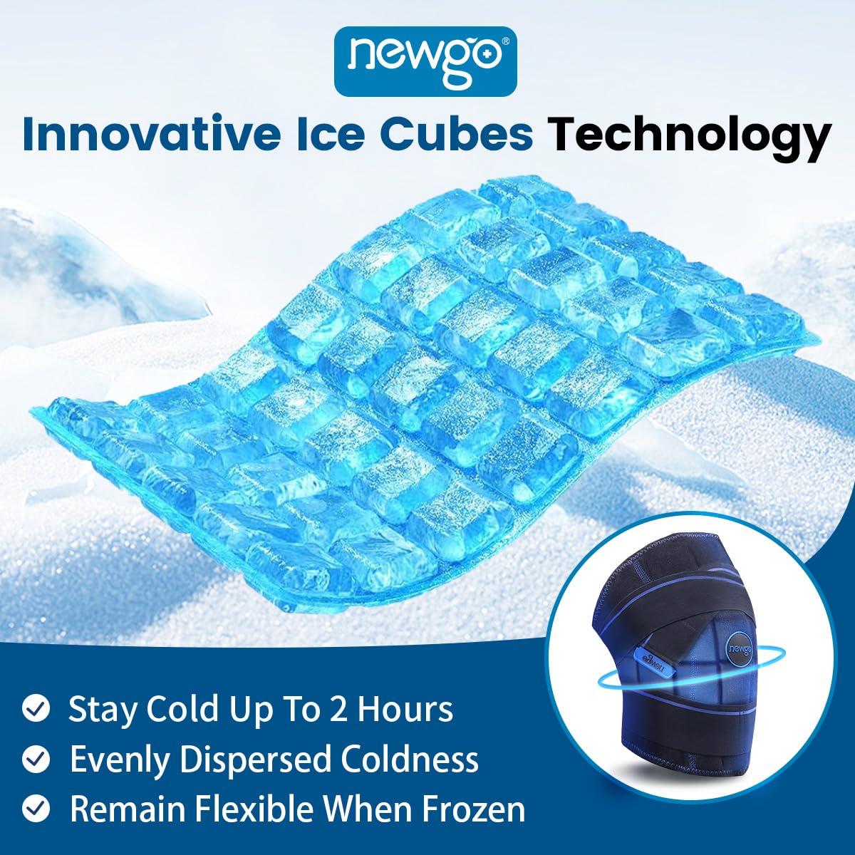 NEWGO NEWGO Ice Pack for Knee After Knee Replacement Surgery, Long Lasting Coldness Knee Ice Pack Wrap with Ice Cubes for Knee Injuries Swelling, Knee Surgery, Sports Injuries