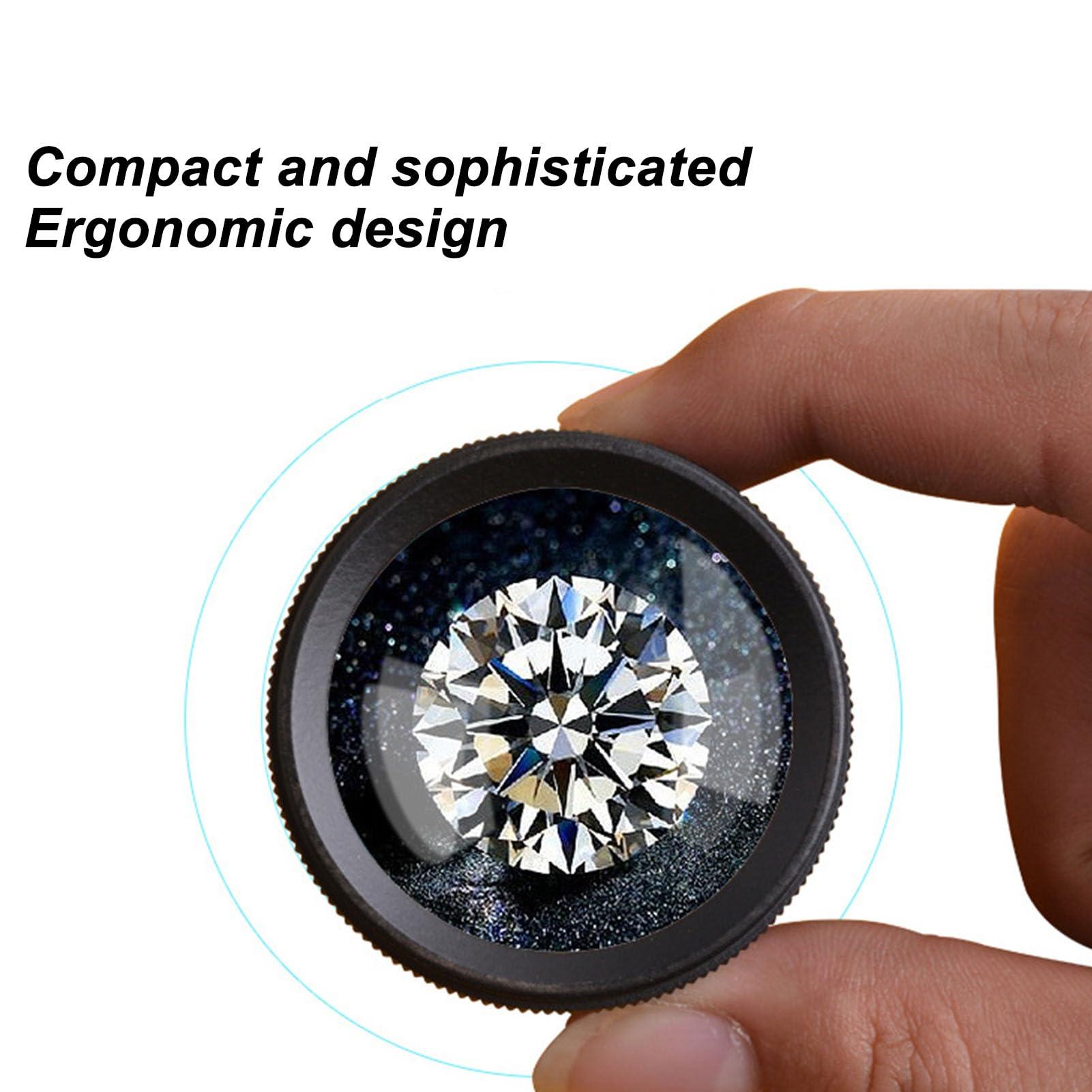 Diydeg 30X Optics Loupes Magnifier Loop, Professional Jewelry Magnifier Glasses Magnifying Lens, Portable Pocket Jewelry Loupe Desktop Reading Magnifier Lens for Jeweler, Stamps