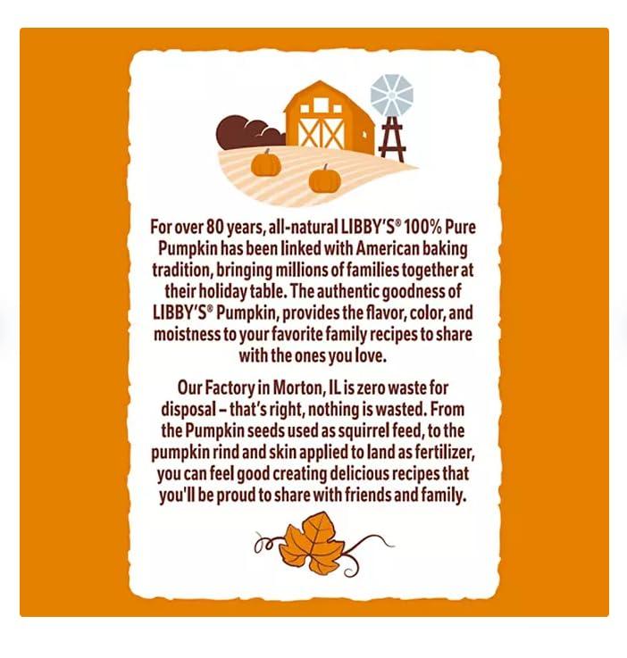 LYNIQUE Libby's 100% Pure Pumpkin, America's Favorite Pumpkin, 29 Oz., 3 Pack BY LINIQUE