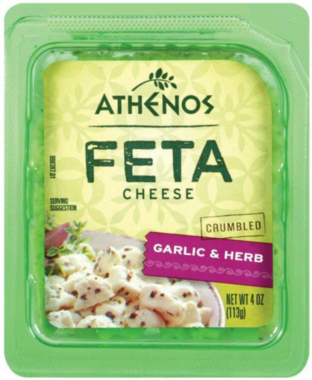 Athenos Athenos Crumbled Feta Cheese, Garlic & Herb, 4 Ounce (Pack of 12)