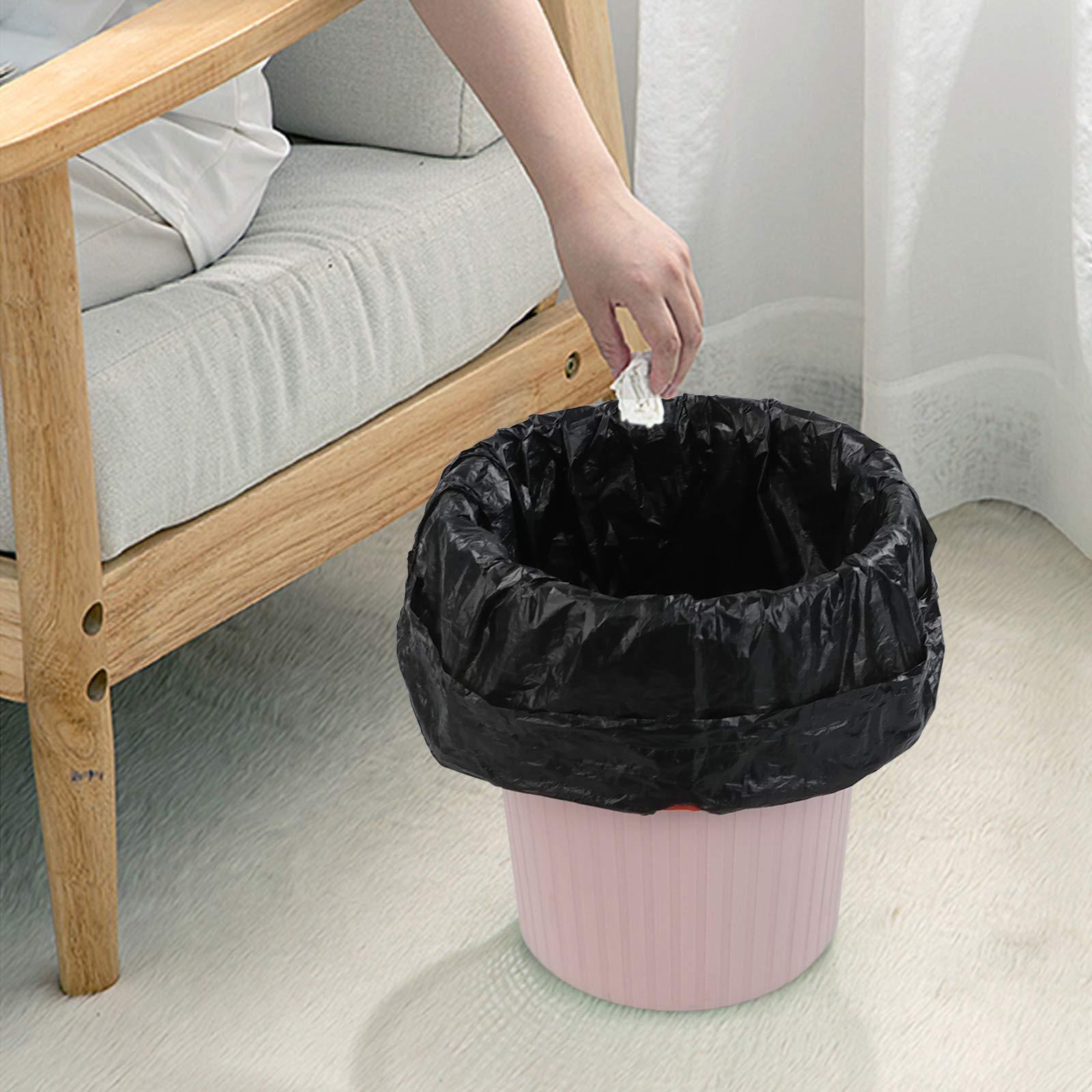 Xowine Xowine 6 Gallon Drawstring Trash Bags, 105 Counts Black Garbage Bags with Drawstring