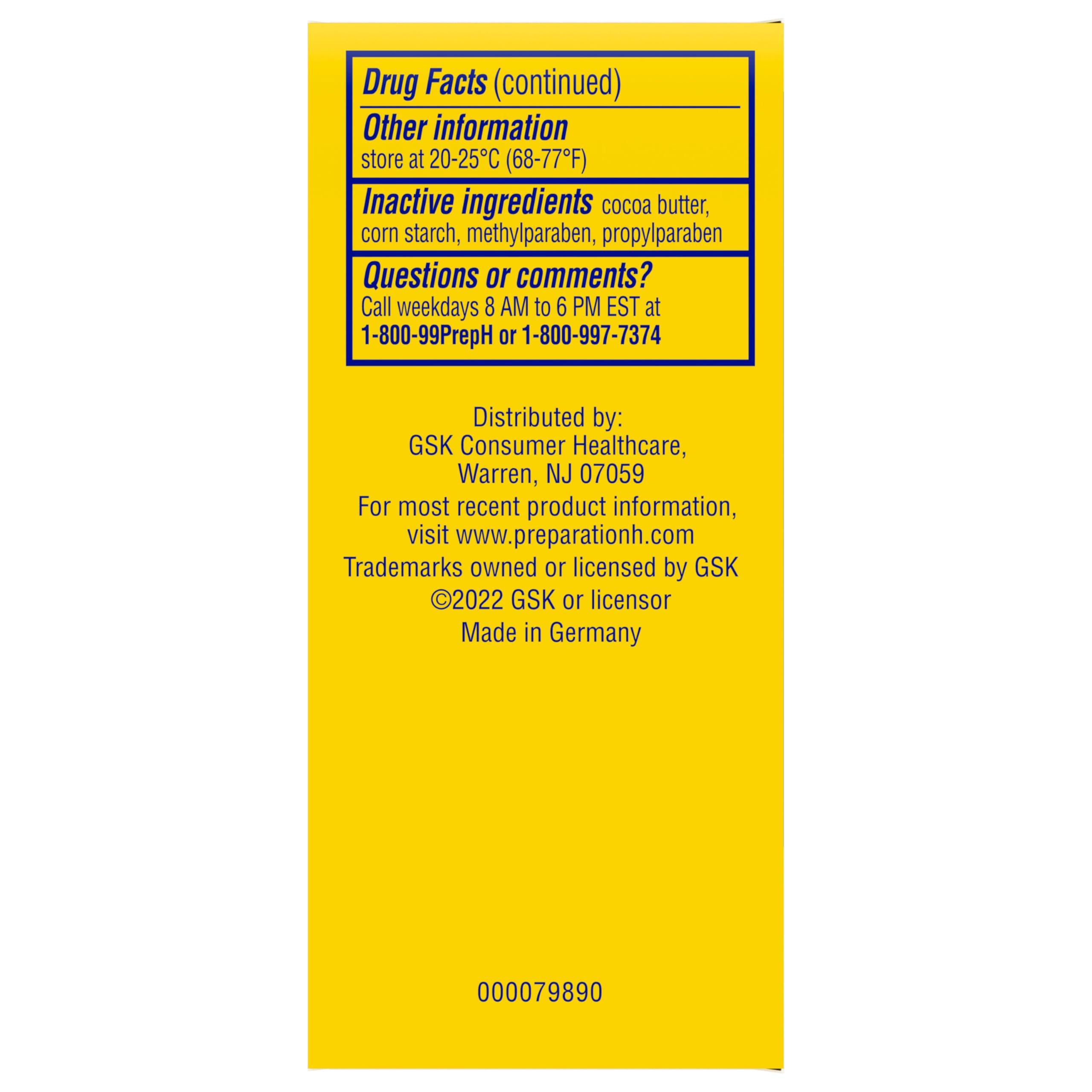 Preparation H Preparation H Hemorrhoid Suppositories For Itching And Discomfort Relief - 12 Count (Pack of 1)