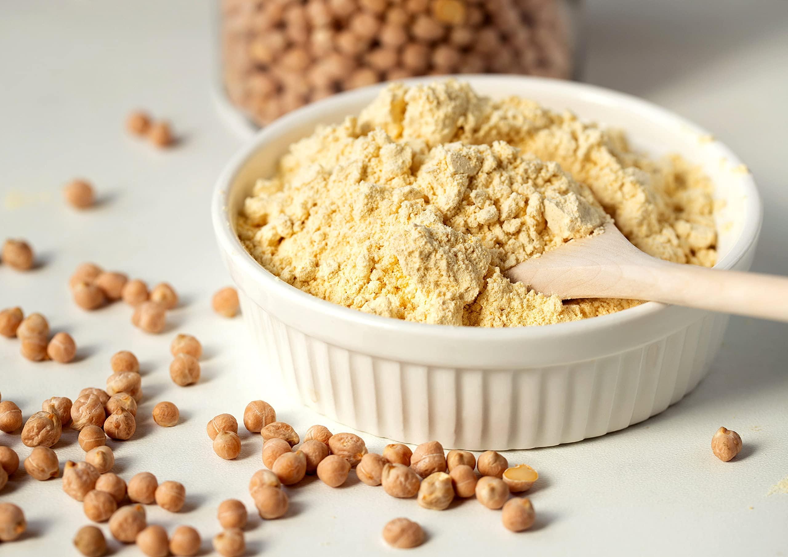 Food to Live Food to Live Garbanzo Bean Flour, 1 Pound Finely Milled Chickpea Flour, Raw, Vegan, Kosher, Bulk, Good Source of Protein, Fiber, Folate, and Copper. Great for Cooking and Baking. Made in USA