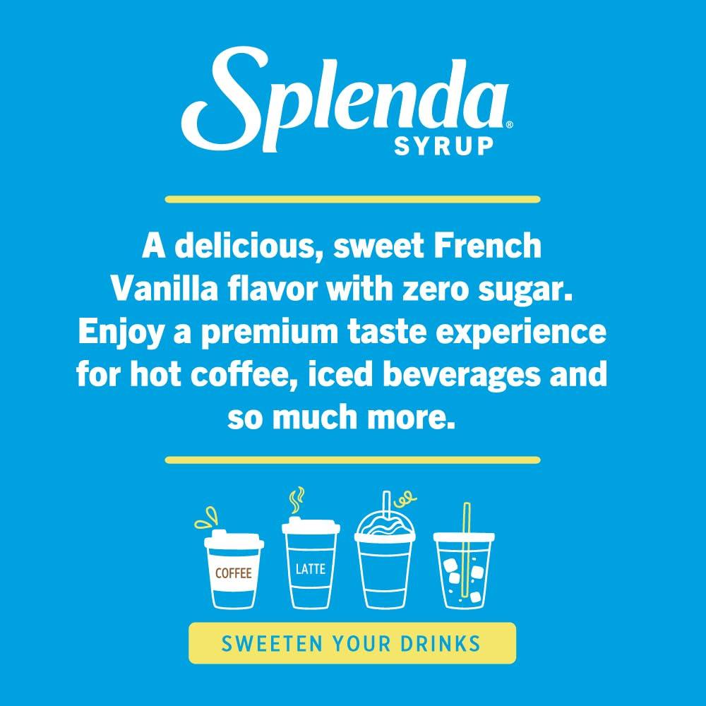 SPLENDA Splenda Coffee Syrup, French Vanilla, Sugar Free, Flavored Liquid Syrups for Drinks, 750 ml Bottle (Pack of 2)