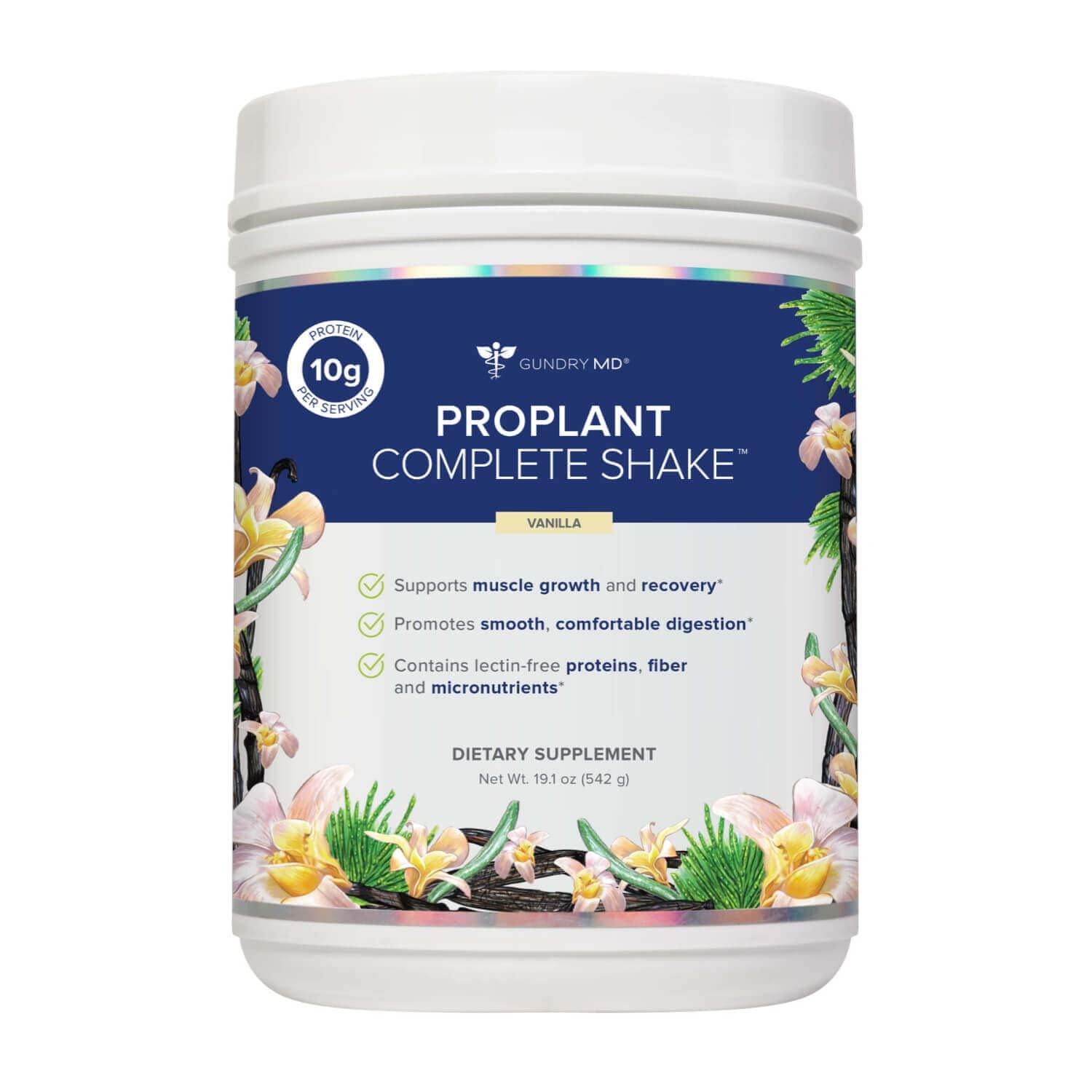 Gundry MD Gundry MD® Pro Plant Complete Shake™ High-Fiber Plant Protein Blend, 20 Servings (Vanilla)