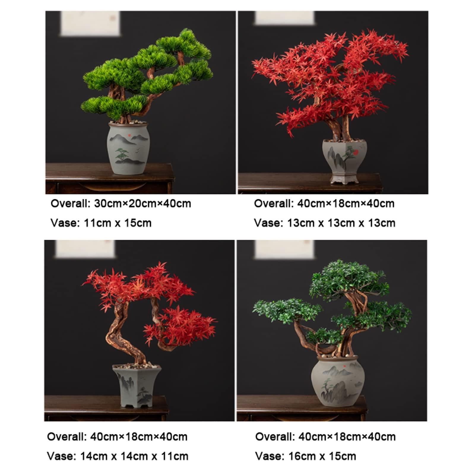 MOOWI MOOWI Artificial Bonsai Tree Bonsai Tree Fake Pine Bonsai Indoor Decoration Fake Bonsai Artificial Plants for Indoor Room Office Decorationred Artificial Trees Plants (Color : A)