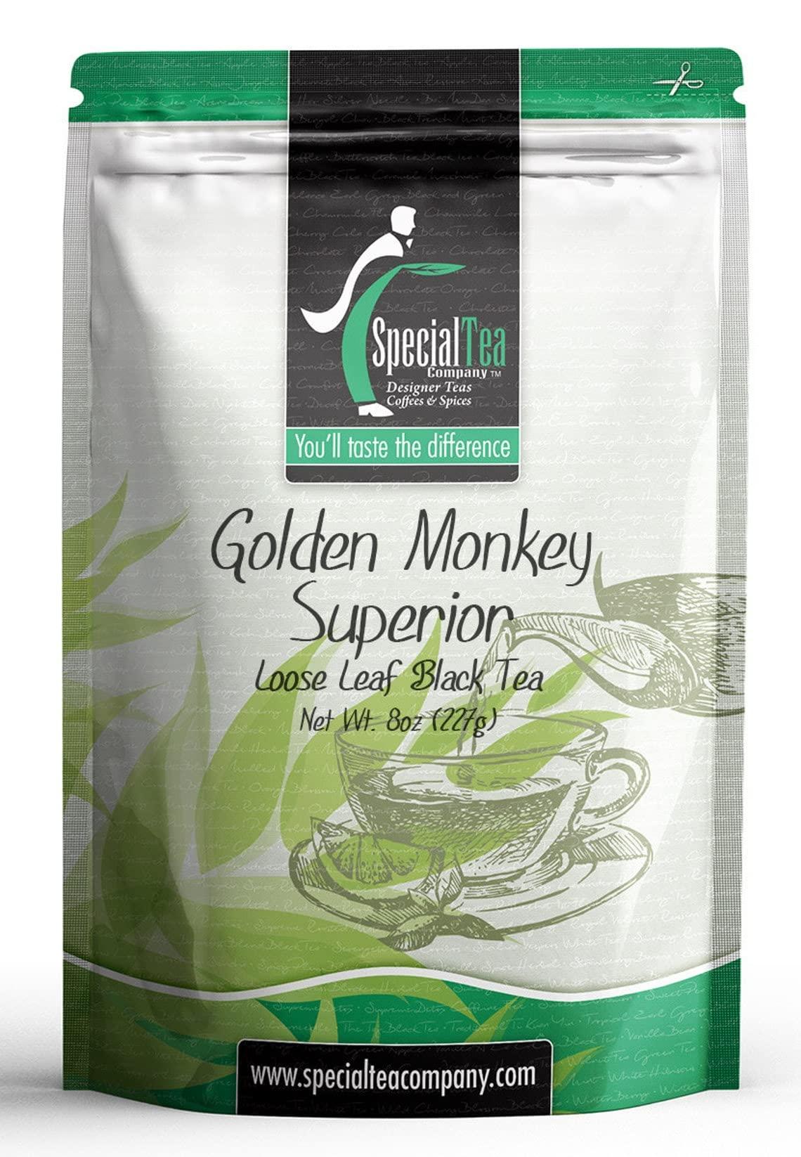 SpecialTea Company Special Tea Loose Leaf Black Tea, Golden Monkey Superior Organic, 8 Ounce