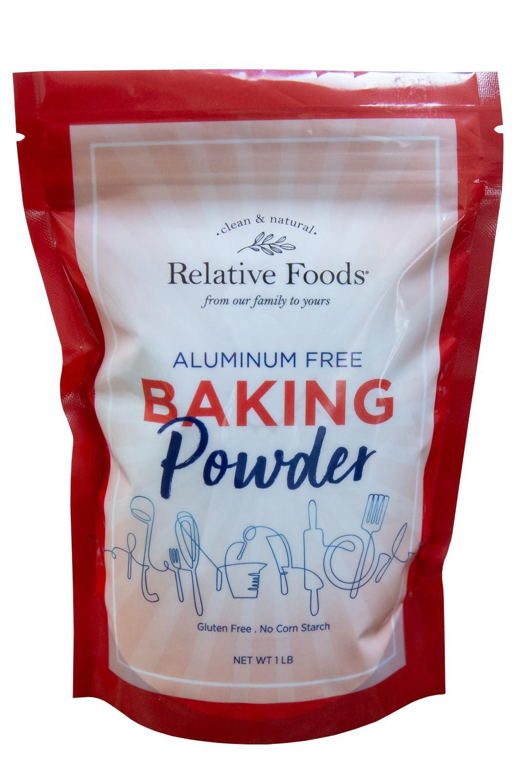 Relative Foods Baking Powder, 1 pound Aluminum free, Corn Starch Free, gluten free. Made in our USA allergen free facility. Premium leavening agent.