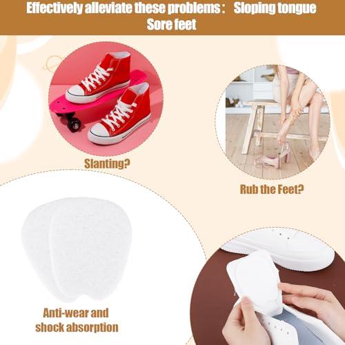salbsever 9 Pairs Felt Tongue Pads Shoe Tongue Pads Cushion Inserts for Shoes Cushion for Shoes Adhesive Tongue Pads Self-Adhesive Heel Grips Non Slip Tongue Cushion Inserts Felt Shoe Pads for Men Women Unisex