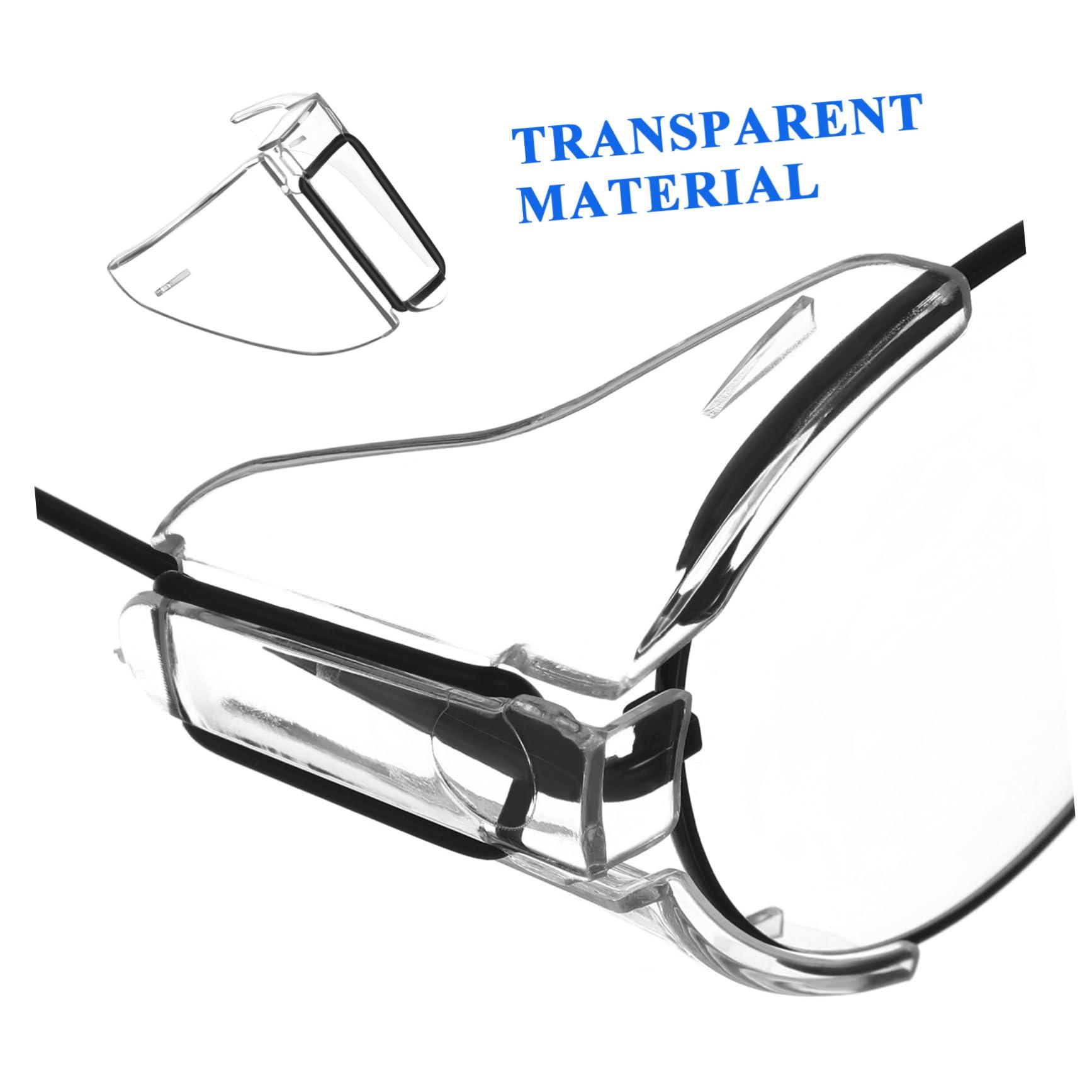 Hemoton Hemoton 4 Pairs Flank Protector Glass Shot Glasses Transparent Side Safety Eye Glasses Side Shield Side Guards for Glasses Side for Eyeglasses Clear Plastic Shot Glasses Wings One Side Pc