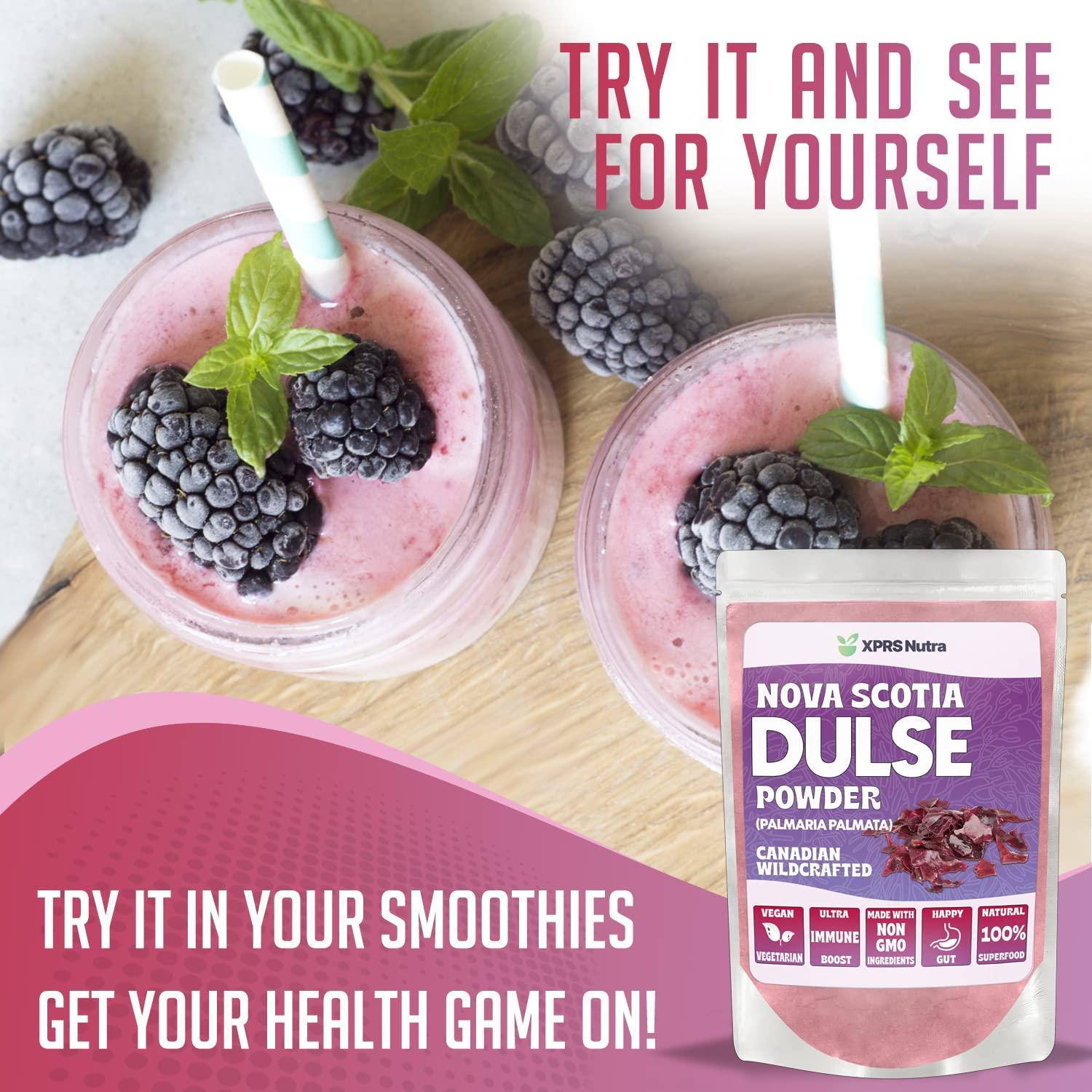 XPRS Nutra XPRS Nutra Dulse Powder (Palmaria Palmata) - Canadian Wildcrafted Nova Scotia Dulse Powder for Thyroid and Bones - Vegan Friendly Atlantic Dulse Powder (4 Ounce)